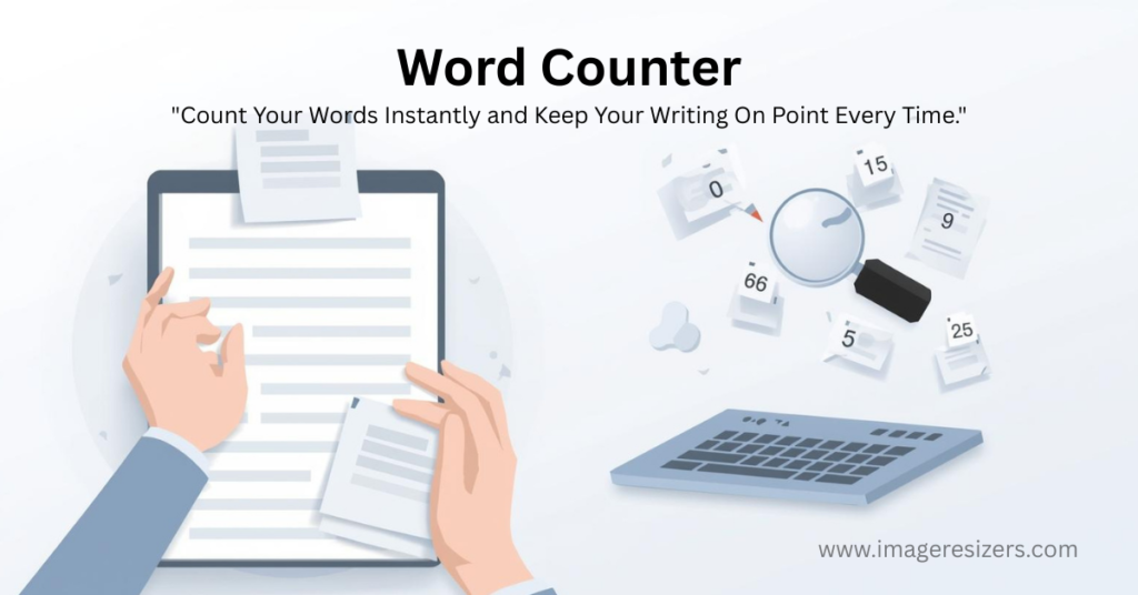 Word counter tool displaying the number of words and characters in a text