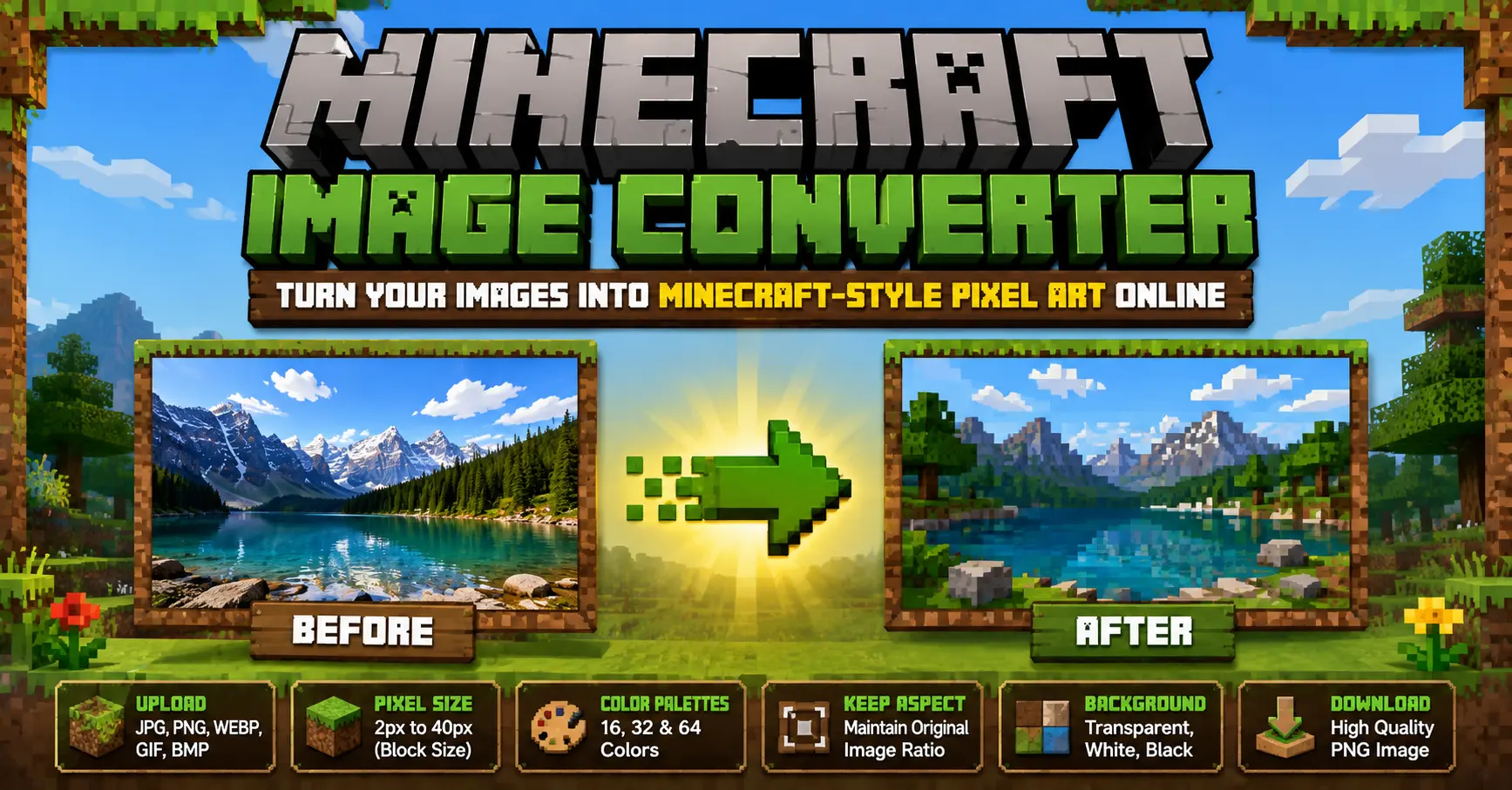 Minecraft Image Converter for creating Minecraft style pixel art